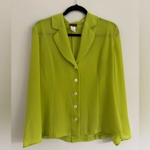 4. KENZO Lime Green Blouse | Size 40 (FR)